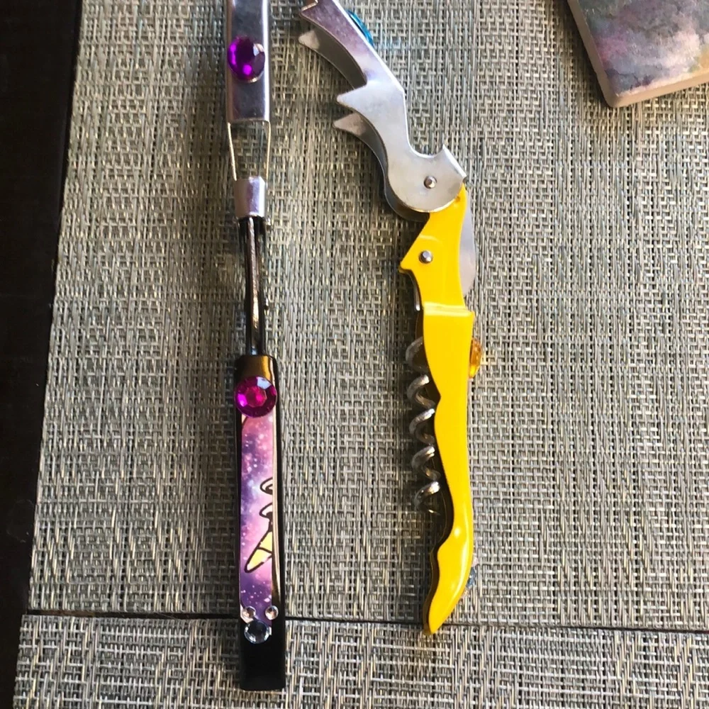 #58b 🦄NWOT Blinged Out Corkscrew with Rainbow Unicorn Vibes🦄